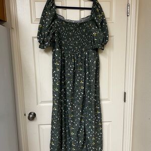 Amazon Dark Green Floral Maxi Dress